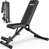 JOROTO Verstellbare Hantelbank Klappbare Bauch Folding Flach Einstellbar Trainingsbank mit 318 kg...