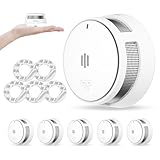 Rauchmelder, 10 Jahre Batterie, Rauchmelder für Zuhause, Feueralarm mit Stummschaltfunktion aus der...