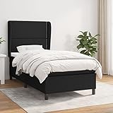 Frdhee Boxspringbett Mit Lattenrost, Boxspringbett mit Matratze Schwarz 80x200 cm Stoff für...