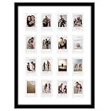 Americanflat 15x20 Sofortfilmrahmen in Schwarz – Instant-Mini-Filmrahmen mit 16 Öffnungen –...