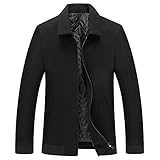 BIISDOST Herren Herbst- und Winterjacke Wollmantel Einfarbige Reversjacke Casual Business...