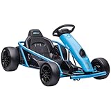 HOMCOM Kinder Elektro Gokart 12 V 6-13km/h Drift Kart mit Langsamem Start, Musik, Hupe und...