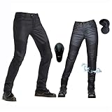 oFzimTo Motorradhose Herren/Damen, wasserdichte Beschichtung Motorrad Jeans mit Protektoren,...