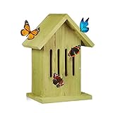 Relaxdays Schmetterlingshaus hängend, Insektenhotel für Garten, Balkon, Apollofalter, HxBxT: 25,5...