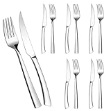Homikit Steakbesteck Set, 12-teilig Edelstahl Steakmesser und Steakgabel für 6 Personen,...