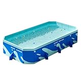 Faltbarer Pool, rechteckig, tragbarer Außenpool, Familienpool für Schwimmspielzentrum, rechteckige...