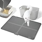 LUOJINYI Katzenklo Matte, 61×38cm Silikon Katzenstreu Matte für Katzentoilette zum Auffangen von...