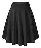 Damen Elegante Elastische Taille Ausgestellte A-Linie Midi Rock Basic Uniform Plissee Skater...
