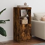 UTSRABFA Sideboard mit LED-Leuchten Räuchereiche flurschrank Schrank for Innenraum Wohnzimmer...