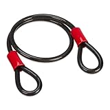 Relaxdays Schlaufenkabel 1 m, ummanteltes Stahlseil mit Ösen, Ø 12 mm, Sicherung Fahrrad,...