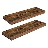 HOOBRO Wandregal, Schweberegal 2er-Set, stabile Wandboards, 60 x 20 x 3,8 cm Hängeregale, mit...