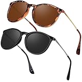 Ulknyss Sonnenbrille Damen Polarisiert Retro Runde Sonnenbrillen UV400 Schutz Vintage Sunglasses...