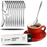 COM-FOUR® 12x Espressolöffel aus rostfreiem Stahl - stilvolles Tafelbesteck im schlichten Design -...