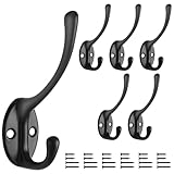 Bolatus 6 Stücke Kleiderhaken, Garderobenhaken Schwanenhals Haken Doppelt Wandhaken Haken Wand...