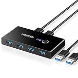 UGREEN USB Switch 2PC USB 3.0 Switcher 2 In 4 Out USB Switch mit 2 USB 3.0 A auf A Kabeln für...