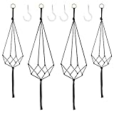 Augshy Makramee Blumenampel, 4er Set Blumenampel Boho Deko Baumwollseil Hängeampel Blumentopf...
