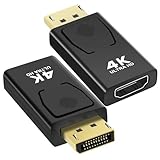 Vemfay 4K Displayport auf HDMI Adapter, 2 Stück Unidirektional DP zu HDMI, 4K@30Hz/ 2K@60Hz/...