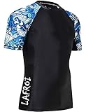 LAFROI Herren Kurzarm UPF 50+ Kompressionsshirt Rash Guard-CLY02D (Fantasy,LG)