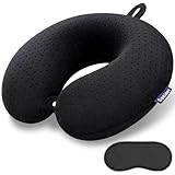 Gosider Schwarzes Reise-Nackenkissen Memory Foam Flugzeug Kissen für Hals und Kopf Unterstützung...
