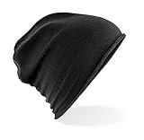 GIDUTEX Beanie Slouch leichte und weiche Mütze Unisex (Midnight Black)