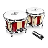 Pyle Bongo Trommel, Handtrommel, Bongo-Set 6.5”&7.5”/16.5cm&19cm, Handtrommel für Erwachsene,...