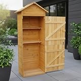 Mucola Gerätehaus mit 2 integrierten Regalböden 79x49x190 cm Geräteschuppen Gartenschrank aus...