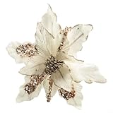 CashMuch Künstliche Weihnachtsblumen, Samt, Y-Pulver, Glitzer, Weihnachtsbaum, zum Aufhängen,...