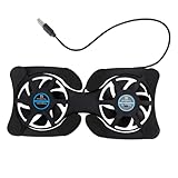 OSALADI Laptop-Kühler - USB-Lüfter für Computer, Schwarz, 2 Lüfter, Luftkühlung,...