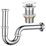 HIULLEN Universal Siphon Waschbecken, Universal Siphon Set mit Waschbeckenstöpsel, Edelstahl...