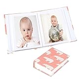 Baby -Fotoalben 6x4 Fotoalbum mit 100 Taschen süßer Cartoon Baby Memory Book Leder Cover...