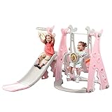 4 in 1 Kinderrutsche Set Kleinkinderrutsche Spielplatz Spielset Schaukel und Rutsche Set mit...