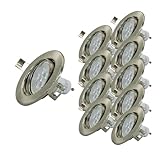 Rolux LED Einbaustrahler GU10 230V dimmbar 6,2W = 50W Halogen – warmweiß 2700K – 1/5/10er Set...