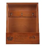 TOKIDNY Wand Schlüsselkasten Braun mit Haken und Ablage Wanddekoration für Eingangsbereich und...