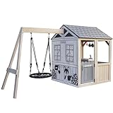 KidKraft Savannah Swing Outdoor Spielhaus aus Holz mit Nestschaukel, Gartenspielzeug mit...