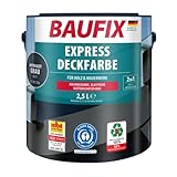 BAUFIX Express-Deckfarbe, Wetterschutzfarbe anthrazitgrau, 2.5 Liter, wetterbeständige Deckfarbe...