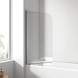 EMKE Duschwand für Badewanne 70x140 cm, Badewannenaufsatz Faltbar Badewanne Duschwand,...