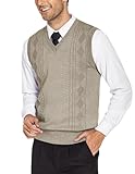 COOFANDY West Herren Pullunder V-Ausschnitt Slim Fit Strickweste ärmellose Einfarbig Strickpullover...