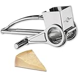 Küchenprofi Käsereibe Edelstahl, Käsereibe mit Kurbel, Trommelreibe geeignet für Käse, Gemüse,...