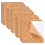 25 Stück Korkplatte Selbstklebend, 1mm Dick Korkmatte, Quadratische Korkboden, Kork, Korkplatten...