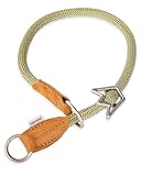 Rudelkönig Hundehalsband Emma - Elegantes Zugstopp Halsband aus Leder und Nylon - ø 12mm -...