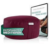 NAJATO Sports Meditationskissen – Yogakissen inkl. E-Book (PDF Datei) – Rundes Yoga Kissen mit...