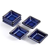 6x Dipschale Yumi Set Saucenschälchen quadratisch aus Porzellan blau (6 x 6 x 2,5 cm)