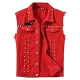 Ärmellose Herren-Denim-Weste, lässig, schmale Passform, Jeanswesten für Herren, Knopfleiste,...