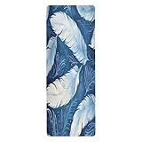 Waassud Yogamatte mit weißen Federn, für Workout, Fitnessstudio, Yogamatte, rutschfeste...