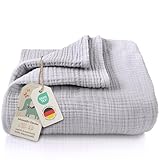 LAYNENBURG Premium Musselin Babydecke 120x120cm – 4 lagige Decke aus 100% Baumwolle - Oeko-TEX 100...