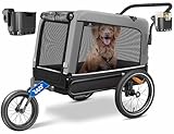 KESSER® Hundeanhänger Boxer 3-in-1 Hundebuggy & Jogger Fahrradanhänger groß ca. 240 Liter...