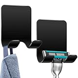 Caianwin 2 Stück Rasierer Halterung Dusche Selbstklebend Haken Schwarz Rasierhalter Dusche...