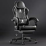 Dowinx Gaming Stuhl Racing Gamer Stuhl, Ergonomischer Gaming Sessel mit Lendenwirbelstütze,...