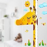 Baby Messlatte Höhe Diagramm für Kinderziemmer Dekoration, 3D beweglicher Giraffenkopf...