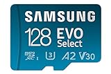 Samsung EVO Select 128GB microSDXC UHS-I U3 130MB/s Full HD & 4K UHD Speicherkarte inkl. SD-Adapter...